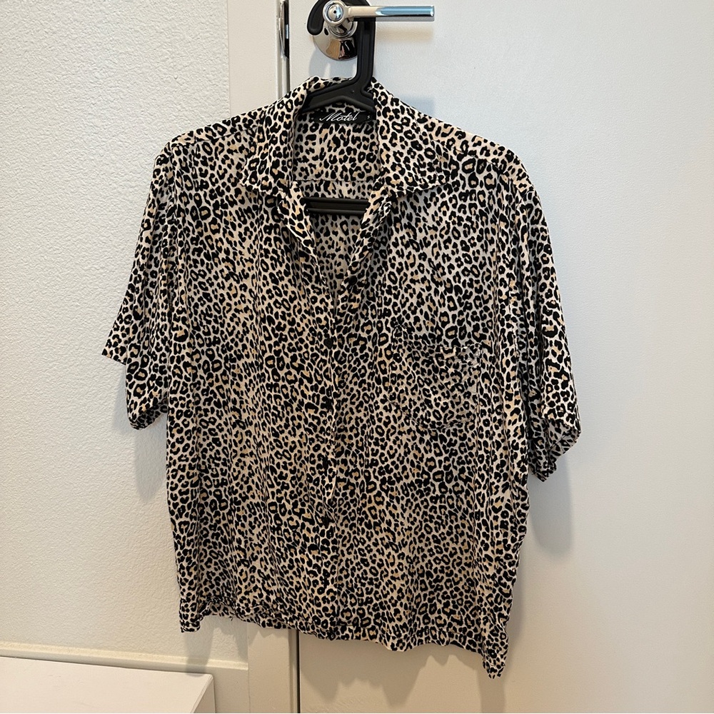Motel Button Up Shirt Cheetah